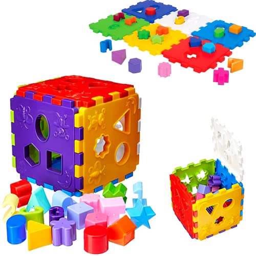 Brinquedo Educativo Cubo Didático com Blocos Merco Toys